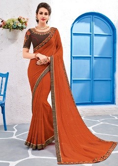 Indian georgette partywear saree